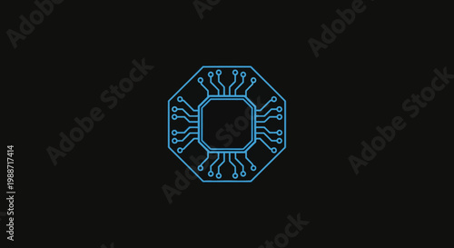 Abstract Circuitry Design on Black Backdrop Representing Modern Technological Advancements