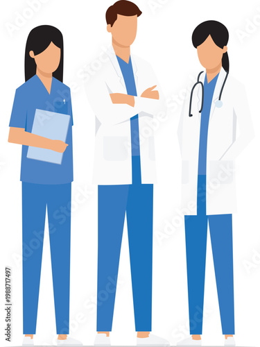 Healthcare worker medical staff stock illustration