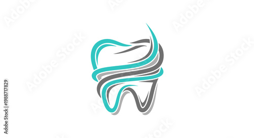 Abstract Dental Illustration: Modern Design Representing Dentistry and Oral Care Precisely