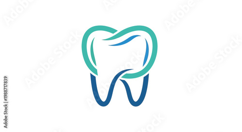 Abstract Dental Illustration Representing Oral Health, Hygiene, and Modern Dentistry Concepts