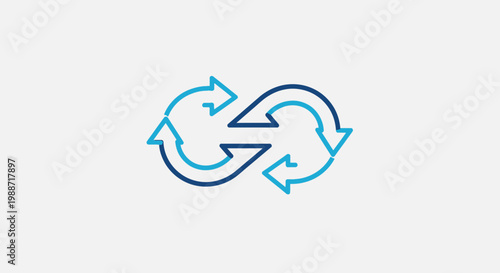 Abstract Concept of Infinite Loop or Cycle Shown In The Symbolical Circular Arrows