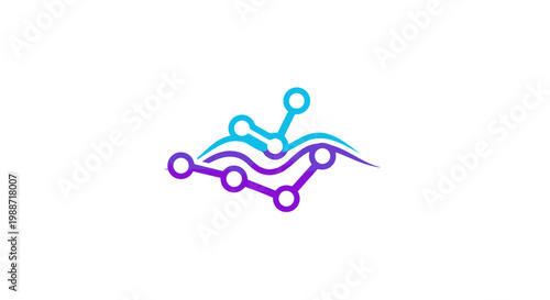 Abstract Digital Network Logo Representing Data Flow Processing and Technological Innovation
