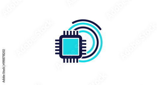 Abstract Digital Processor Design Illustrating Technological Advancement and Processing Power