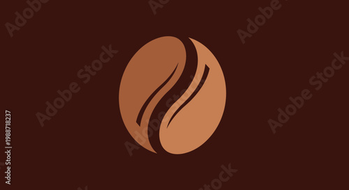 Abstract Coffee Bean Icon Design Representing Beverage Conceptuality and Freshness