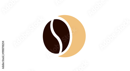 Abstract Coffee Bean Icon Design Representing Morning Brew and Fresh Aroma