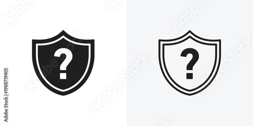 Shield interrogation vectors icons pack for apps and Ui Ux desigs