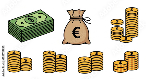 Money and Currency Symbols Illustration 3.