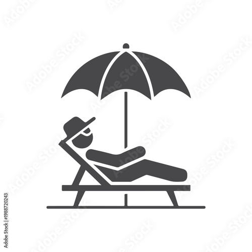 Relaxed Person Reclining on Beach Lounge Chair – Summer Vacation Lifestyle Concept, Tropical Holiday Resting Scene for Travel Design