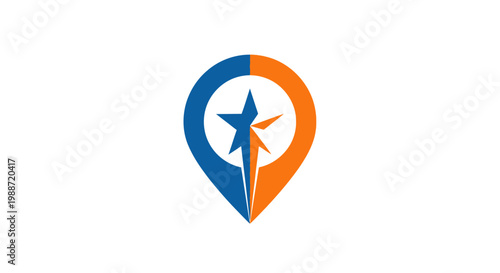 Abstract Geometric Compass Star Logo Design for Navigation, Location, and Exploration
