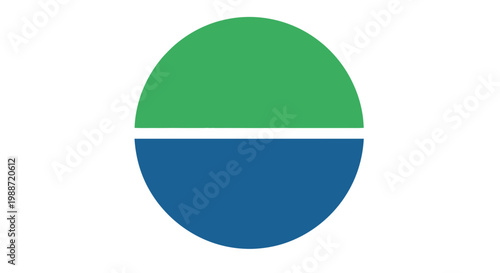 Free Download Abstract Geometric Composition Of Divided Green And Blue Circle In Minimalist Style - GFXLoad