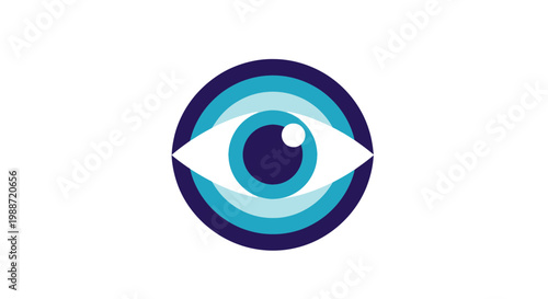 Abstract Eye Logo Design Showing Vision, Observation, and Perception in Blue Tones
