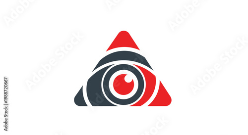 Abstract Eye Logo Design with Geometric Shapes and Striking Color Contrast