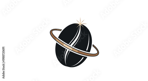 Abstract Elegant Artwork Showing A Creative Design With A Golden Ring And Stars