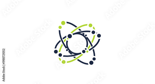 Abstract Geometric Atomic Structure Design for Technological and Science Visuals