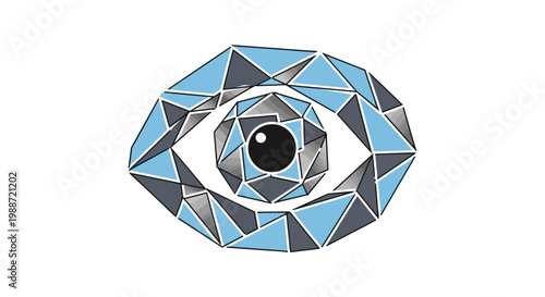 Abstract Eye Design Illustrating Vision And Perception With Geometric Shapes And Colors