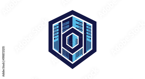 Abstract Geometric Data Center Logo for Innovative Technological Solutions