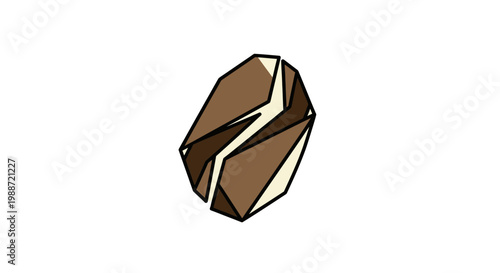 Abstract Geometric Brown Shape Representing Coffee Bean for Graphic Design