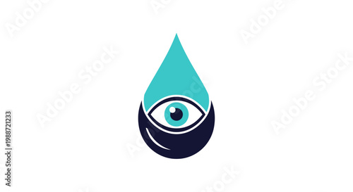Abstract Eye Icon Blended with a Water Drop Symbol for Modern Corporate Branding
