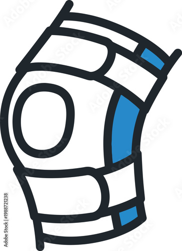 Knee brace illustration support recovery and joint protection
