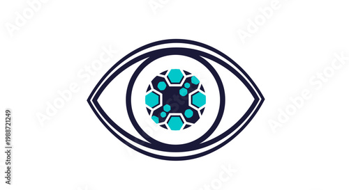 Abstract Eye Depicting Vision And Insight With Futuristic Elements In Cybernetic Design