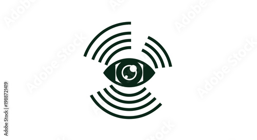 Abstract Eye Icon Detecting Signals And Information Transmission Design