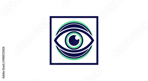Abstract Eye Icon Design within a Square and Circle Arrangement For Modern Visualization
