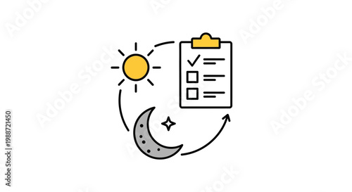 Daily routine and task management concept.