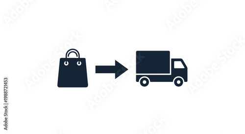 Delivery and shopping bag icon.