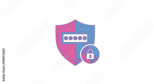 Digital security shield with password protection.