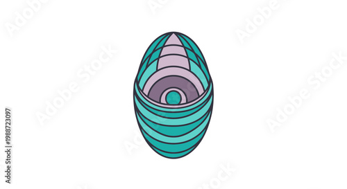Abstract Geometric Egg Shape Design With Vibrant Colors For Modern Decorative Purposes