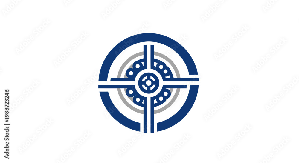 Obraz premium Abstract Geometric Emblem Representing Focus, Targeting, And Strategic Planning Visual
