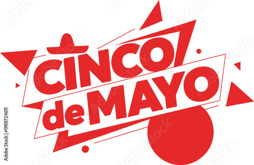 Cinco de mayo vibrant red starburst celebrating 5 may mexican heritage culture