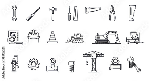 Set of construction and industrial icons