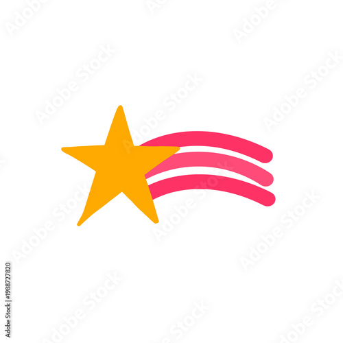Cute yellow star with pink shades png element for quick digital planner sticker and photo decoration