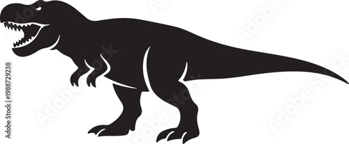 tyrannosaurus rex dinosaur silhouette icon for prehistoric animal design jurassic theme and fossil concept