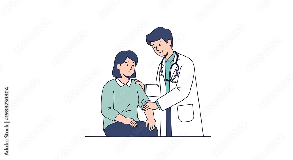 Fototapeta premium Doctor examining patient's arm, medical consultation, healthcare concept