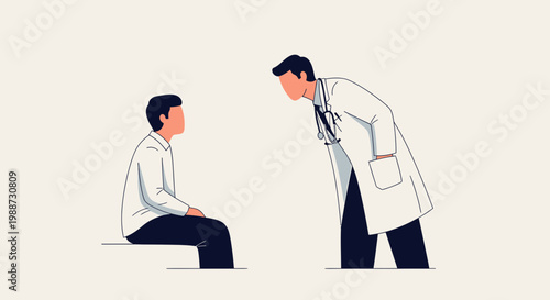 Doctor examining patient, medical consultation, healthcare, doctor's visit, health checkup, clinic