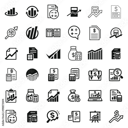 Accounting Icons Business Vector Signs