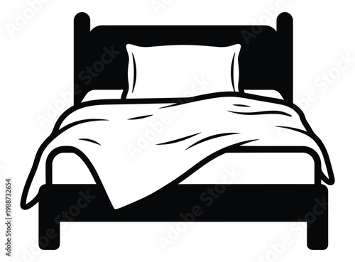 Bed icon isolated on white background
