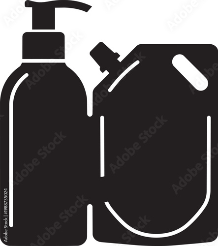 Cosmetic refill system silhouette, sustainable packaging