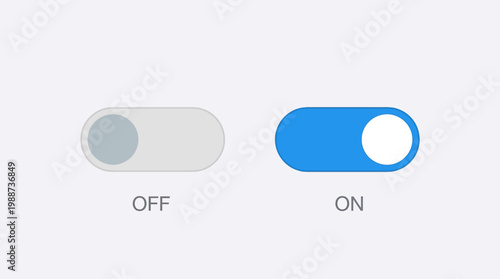 Switch turns on and off with button interface