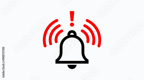 Notification alert symbol with exclamation mark