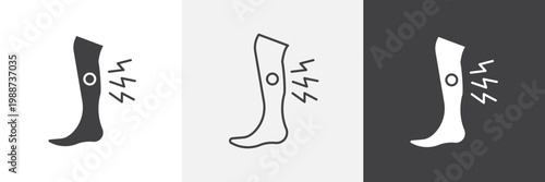 Shin pain icon element for design projects and web designs