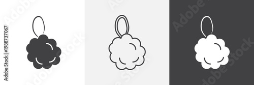 Shower sponge ball icon element for design projects and web designs