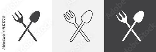 Spoon and Fork icon element for design projects and web designs
