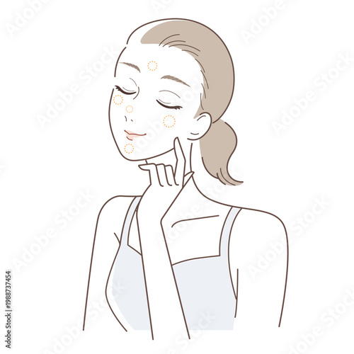 クリームを点置きする女性のスキンケアイメージ（保湿・基礎化粧・正しい塗り方）