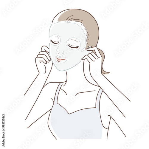 フェイスパックをする女性のスキンケアイメージ（シートマスク・保湿ケア・美肌）