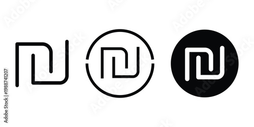Israeli currency shekel sign set. symbol for finance info graphic design element.