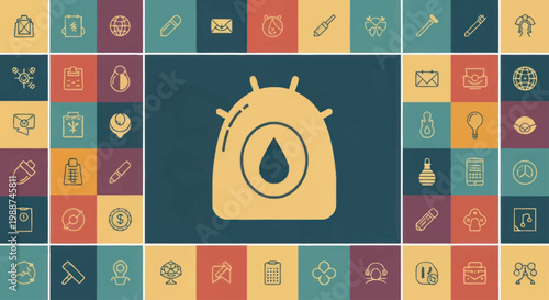 Yellow Water Drop Icon Design Element.