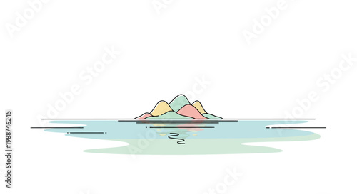 Colorful Iceberg Floating on Water.